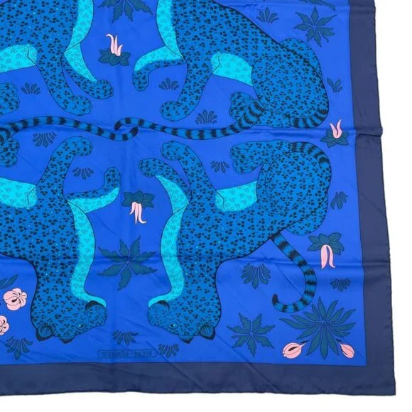 Hermes Carre 90 Scarf LES Leopard 100% Silk
